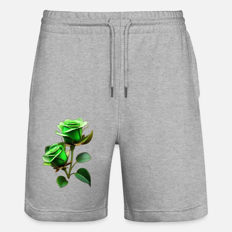 Roses vertes - Short de jogging bio TRAINER Stanley/Stella unisexe - gris chiné