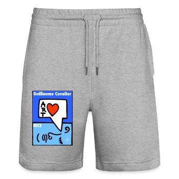 Art Love - Stanley/Stella Trainer Unisex Organic Jogging Shorts - heather grey - Front - Nik (191cm) & Marisol (170cm)