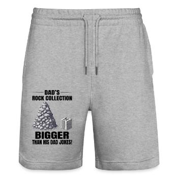 Mountain Rock Collecting Dad Collector Humorous - Stanley/Stella Trainer Unisex Organic Jogging Shorts - heather grey - Front - Nik (191cm) & Marisol (170cm)