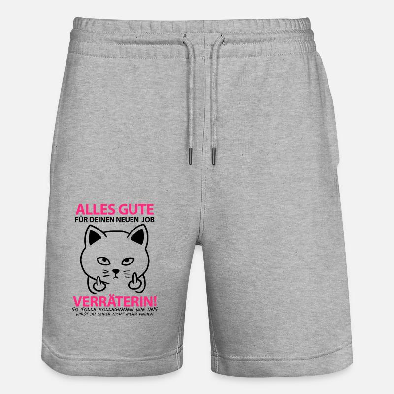 Abschiedsgeschenk Langjährige Kollegin - Stanley/Stella Unisex Bio Joggingshorts Trainer  - Grau meliert