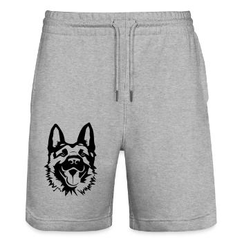 Deutscher Schäferhund - Stanley/Stella Unisex Bio Joggingshorts Trainer  - Grau meliert - Vorne - Nik (191cm) & Marisol (170cm)