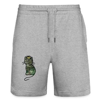 Chat Reine de la forêt Fantasy chats Personnage de conte de fées - Short de jogging bio TRAINER Stanley/Stella unisexe - gris chiné - Devant - Nik (191cm) & Marisol (170cm)
