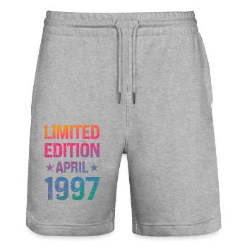 Limited Edition Geburtstag Party Jahrgang 1997 - Stanley/Stella Unisex Bio Joggingshorts Trainer  - Grau meliert - Vorne - Nik (191cm) & Marisol (170cm)