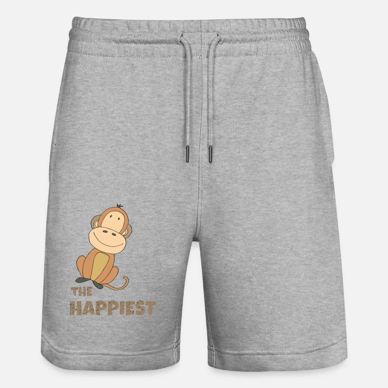 LE SINGE LE PLUS HEUREUX - Short de jogging bio TRAINER Stanley/Stella unisexe - gris chiné