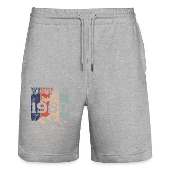 Legendärer Jahrgang 1958 - Stanley/Stella Unisex Bio Joggingshorts Trainer  - Grau meliert - Vorne - Nik (191cm) & Marisol (170cm)