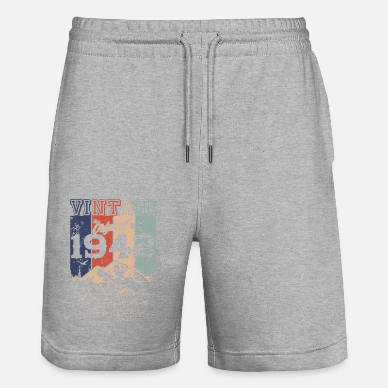 Millésime 1942 légendaire - Short de jogging bio TRAINER Stanley/Stella unisexe - gris chiné