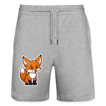 Fuchs Illustration - Stanley/Stella Unisex Bio Joggingshorts Trainer  - Grau meliert - Vorne - Nik (191cm) & Marisol (170cm)