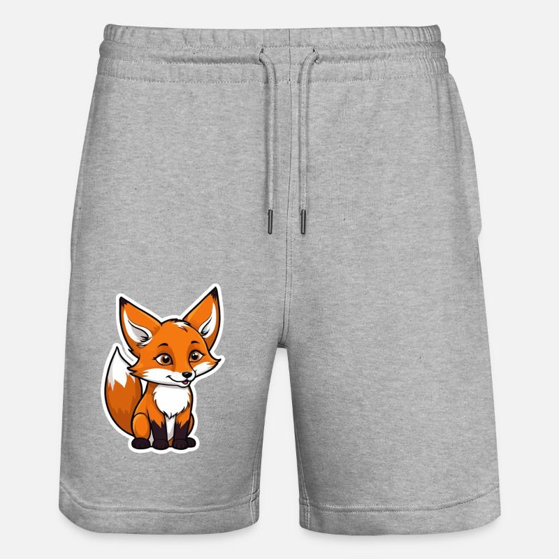 Fuchs Illustration - Stanley/Stella Unisex Bio Joggingshorts Trainer  - Grau meliert