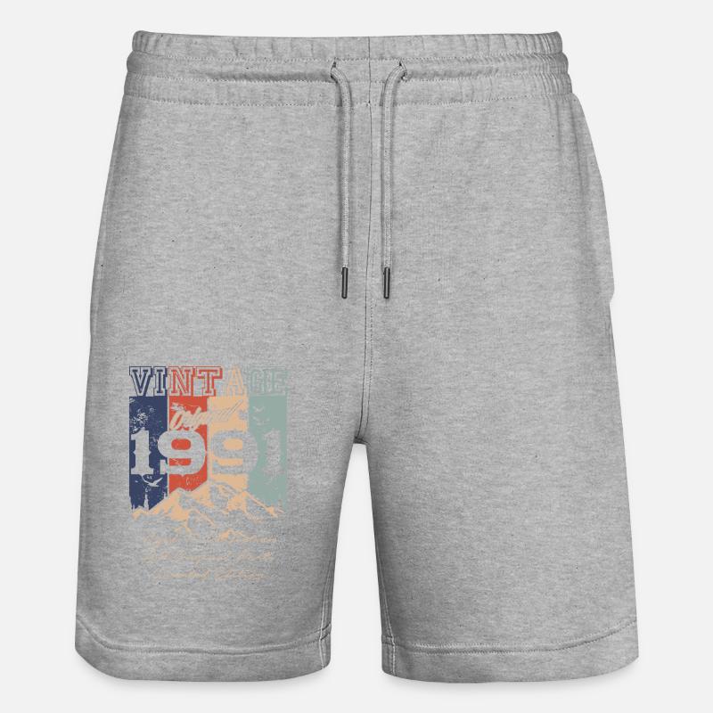 Millésime 1991 légendaire - Short de jogging bio TRAINER Stanley/Stella unisexe - gris chiné