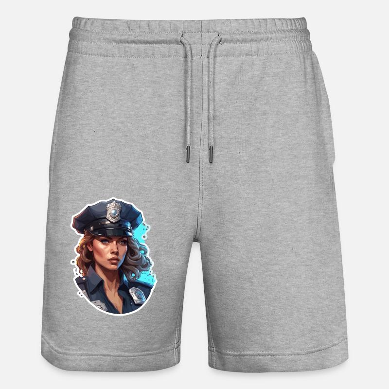 Polizei / Einsatz / Beruf / Job / Einsatzkräfte - Stanley/Stella Unisex Bio Joggingshorts Trainer  - Grau meliert