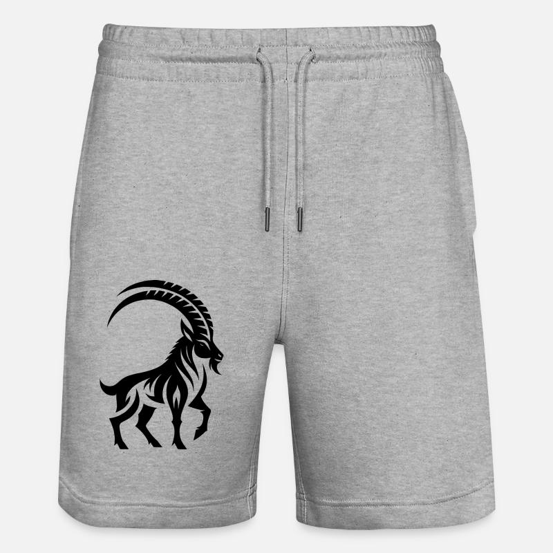 Sternzeichen Steinbock Tattoo - Stanley/Stella Unisex Bio Joggingshorts Trainer  - Grau meliert