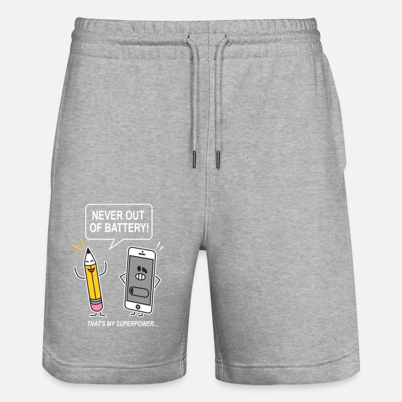 drôle humour sarcasme smartphon - Short de jogging bio TRAINER Stanley/Stella unisexe - gris chiné