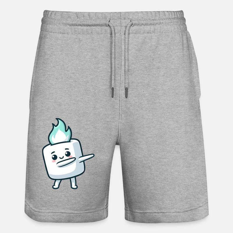 Cute Marshmallow Dabbing Sugar Comic - Stanley/Stella Trainer Unisex Organic Jogging Shorts - heather grey
