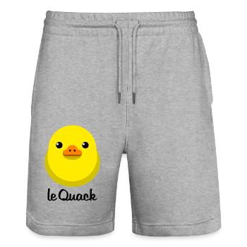 Chick Yellow le Quack for light surfaces - Stanley/Stella Trainer Unisex Organic Jogging Shorts - heather grey - Front - Nik (191cm) & Marisol (170cm)