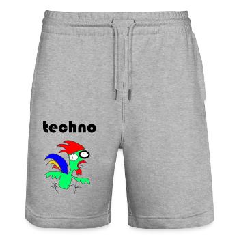 techno henne - Stanley/Stella Unisex Bio Joggingshorts Trainer  - Grau meliert - Vorne - Nik (191cm) & Marisol (170cm)