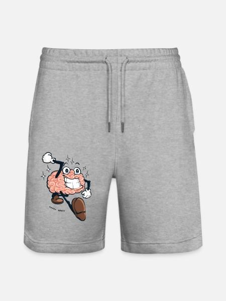 Happy Brain - Stanley/Stella Trainer Unisex Organic Jogging Shorts - heather grey