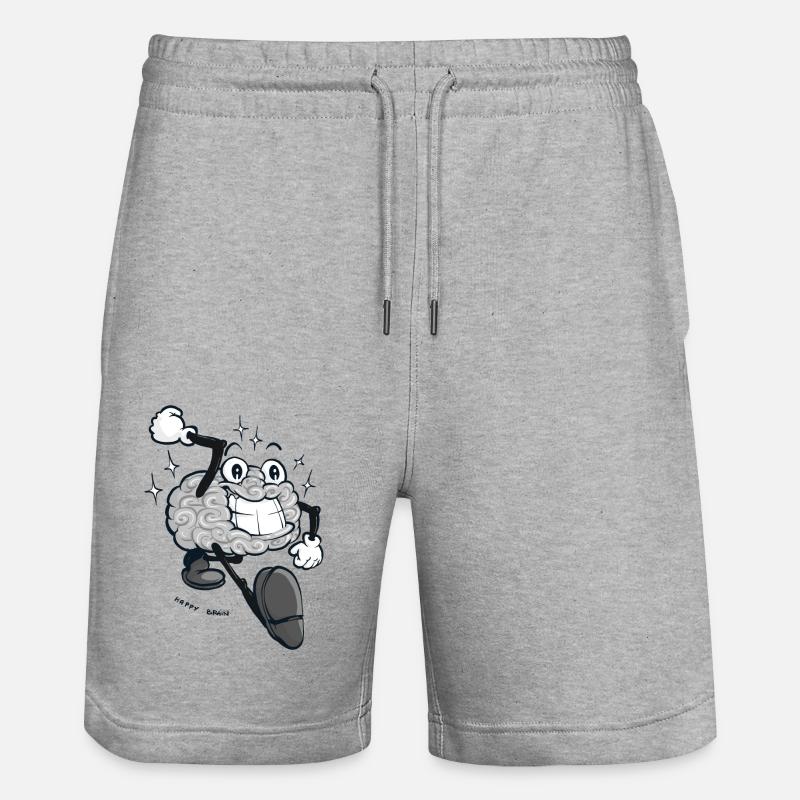 Happy Brain - Graue Version - Stanley/Stella Unisex Bio Joggingshorts Trainer  - Grau meliert