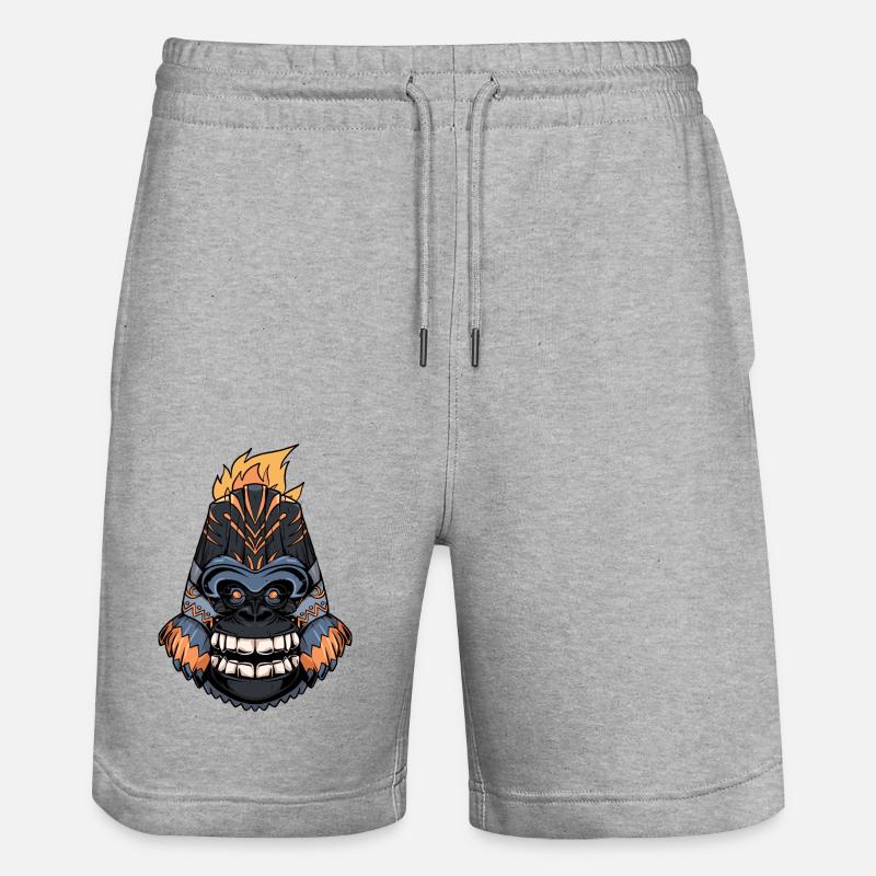 Tiki gorilla - Short de jogging bio TRAINER Stanley/Stella unisexe - gris chiné