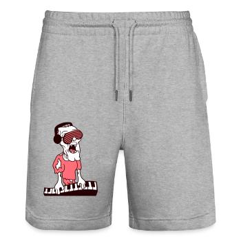 DJ Zombie Keyboard Horror Halloween Party Musik - Stanley/Stella Unisex Bio Joggingshorts Trainer  - Grau meliert - Vorne - Nik (191cm) & Marisol (170cm)