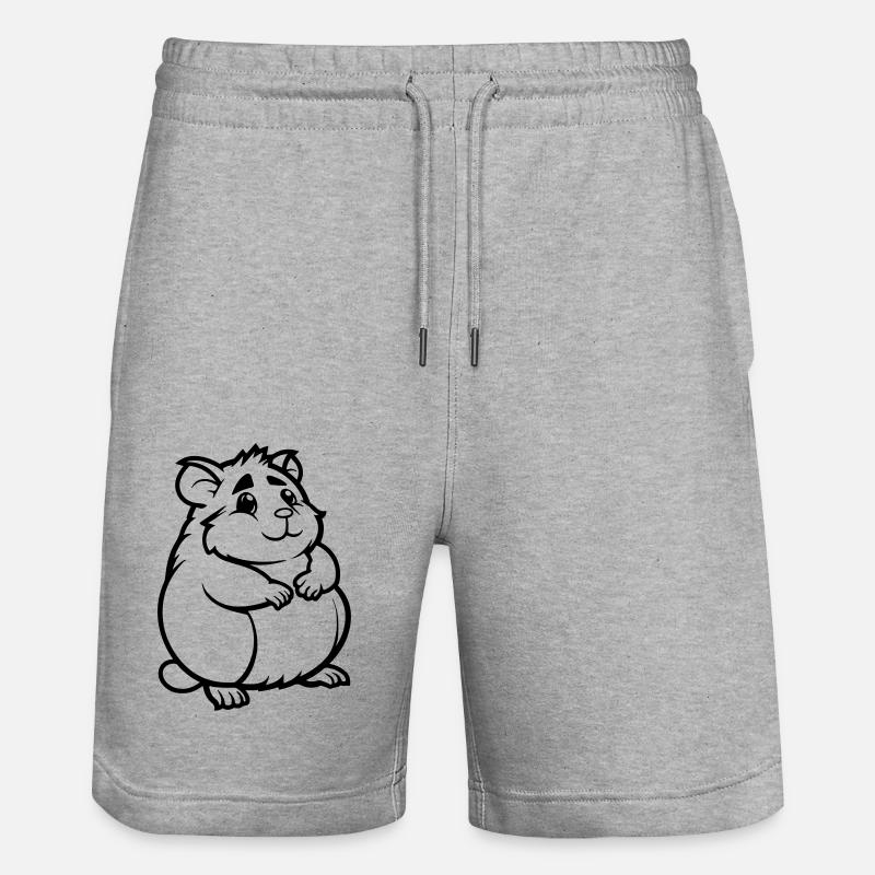 Hamster Bande Dessinée Animal - Short de jogging bio TRAINER Stanley/Stella unisexe - gris chiné