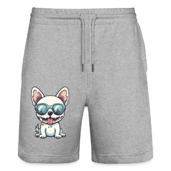 Hund Halloween Zombie Sonnenbrille - Stanley/Stella Unisex Bio Joggingshorts Trainer  - Grau meliert - Vorne - Nik (191cm) & Marisol (170cm)