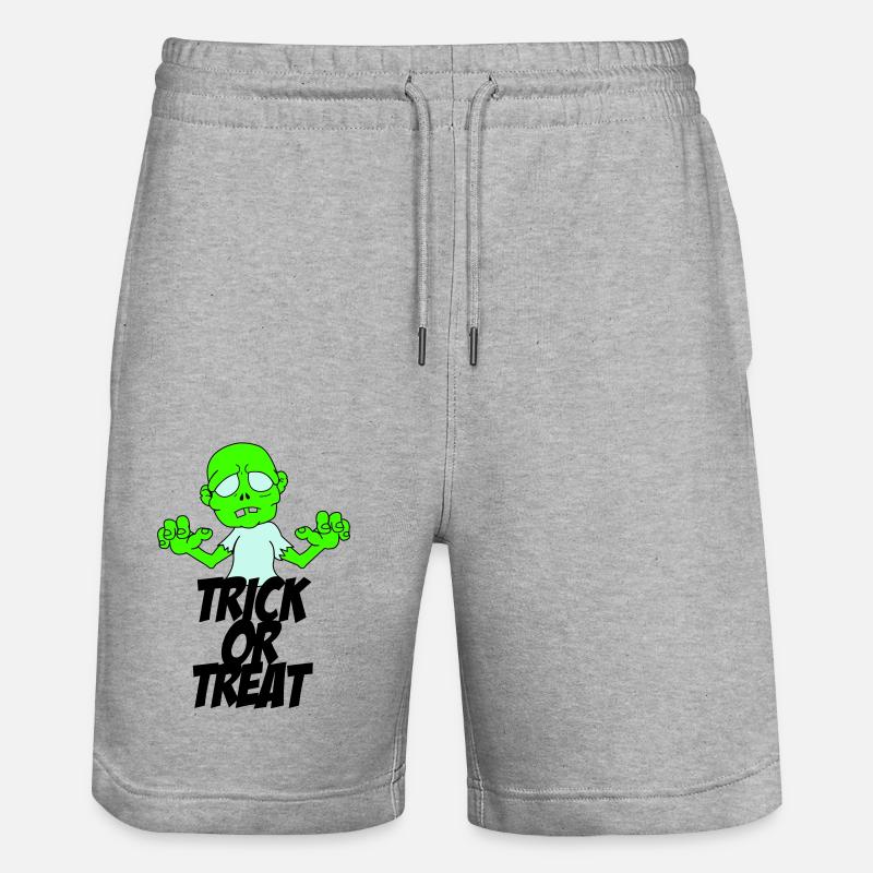 zombie trick or treat - Stanley/Stella Trainer Unisex Organic Jogging Shorts - heather grey