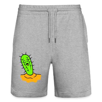 Cactus rieurs Cactus Visage Désert épineux - Short de jogging bio TRAINER Stanley/Stella unisexe - gris chiné - Devant - Nik (191cm) & Marisol (170cm)