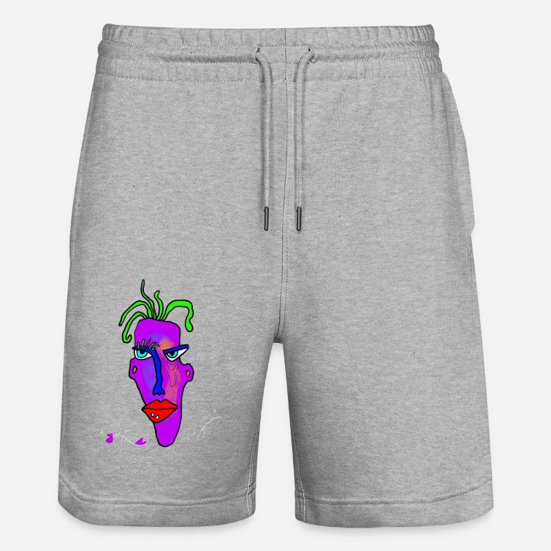 Maske neon - Stanley/Stella Unisex Bio Joggingshorts Trainer  - Grau meliert