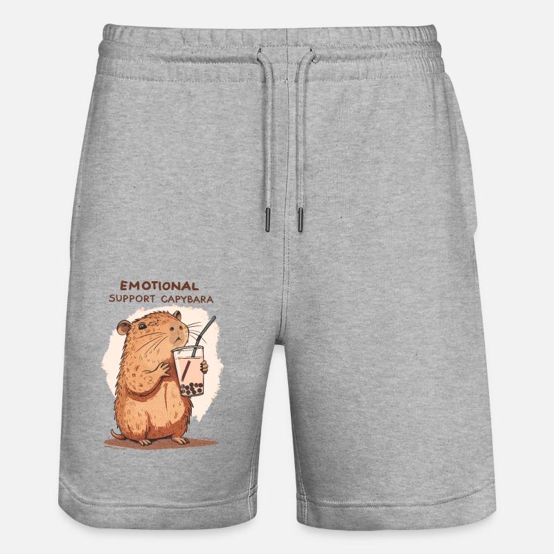 Emotional support Capybara - Stanley/Stella Unisex Bio Joggingshorts Trainer  - Grau meliert