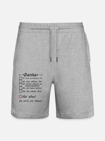 Lehrer Hauptschule Abschiedsgeschenk Abschied - Stanley/Stella Unisex Bio Joggingshorts Trainer  - Grau meliert