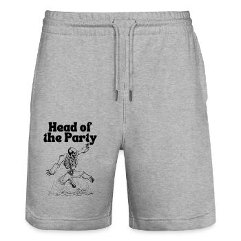 Head of the Party - Stanley/Stella Trainer Unisex Organic Jogging Shorts - heather grey - Front - Nik (191cm) & Marisol (170cm)
