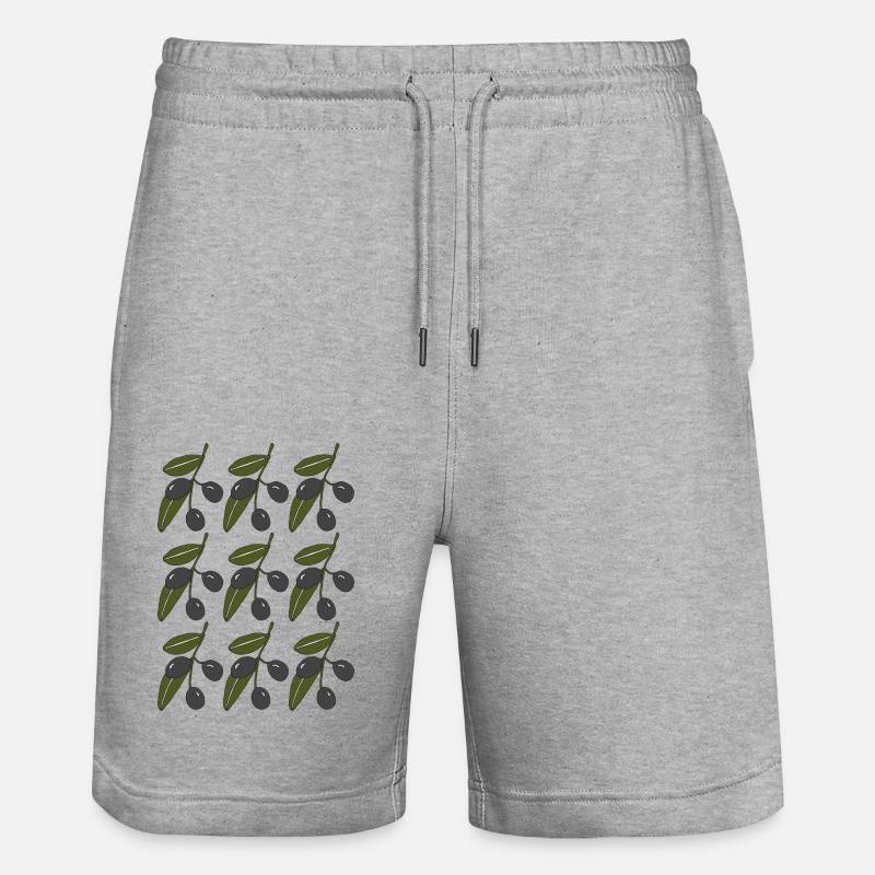 Motif de branche d’olivier - Short de jogging bio TRAINER Stanley/Stella unisexe - gris chiné