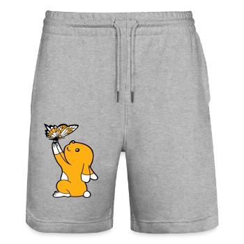 Bunny Butterfly Friends Holding Pretty Beautiful Cute - Stanley/Stella Trainer Unisex Organic Jogging Shorts - heather grey - Front - Nik (191cm) & Marisol (170cm)