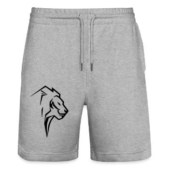 Lion - Stanley/Stella Trainer Unisex Organic Jogging Shorts - heather grey - Front - Nik (191cm) & Marisol (170cm)