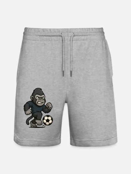 gorilla fussball - Stanley/Stella Unisex Bio Joggingshorts Trainer  - Grau meliert