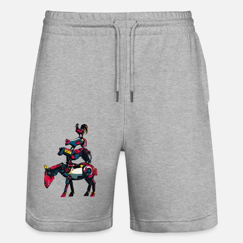 Stadtmusikanten "Comic Robot" - Stanley/Stella Unisex Bio Joggingshorts Trainer  - Grau meliert