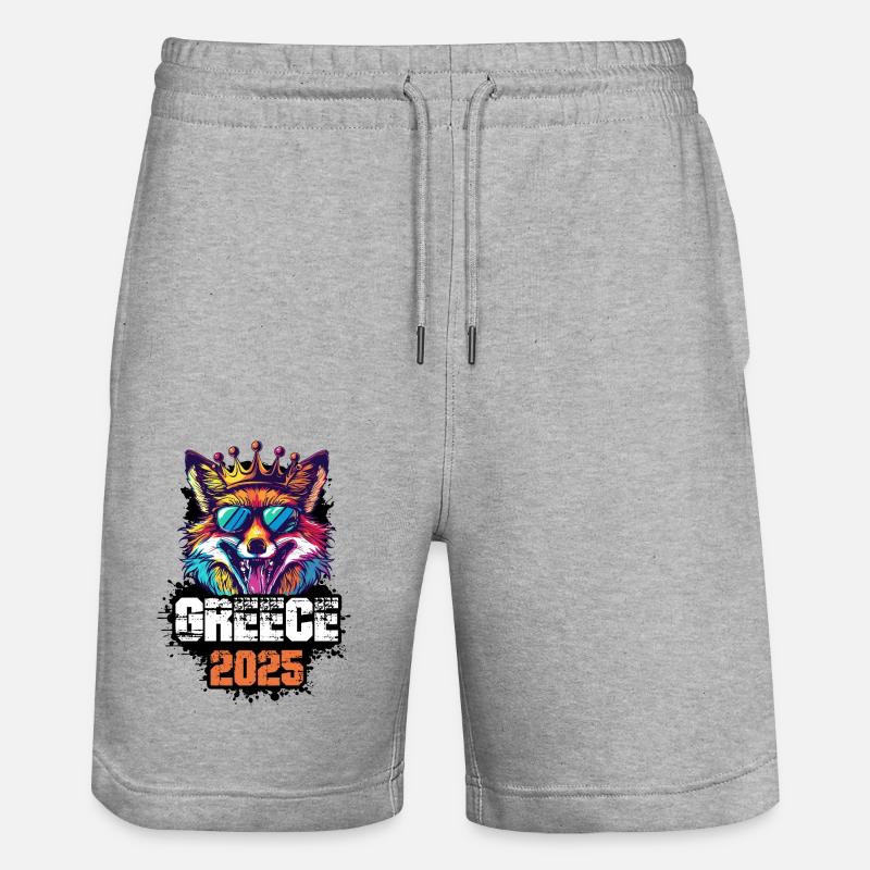 Grèce 2025 Vacances Renard - Short de jogging bio TRAINER Stanley/Stella unisexe - gris chiné
