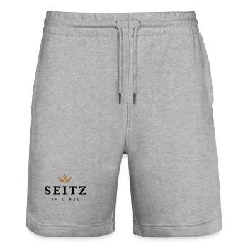 Seitz - Stanley/Stella Trainer Unisex Organic Jogging Shorts - heather grey - Front - Nik (191cm) & Marisol (170cm)