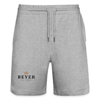 Beyer - Stanley/Stella Unisex Bio Joggingshorts Trainer  - Grau meliert - Vorne - Nik (191cm) & Marisol (170cm)