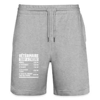 Tierarzt Stundensatz Humor Geschenkidee - Stanley/Stella Unisex Bio Joggingshorts Trainer  - Grau meliert - Vorne - Nik (191cm) & Marisol (170cm)