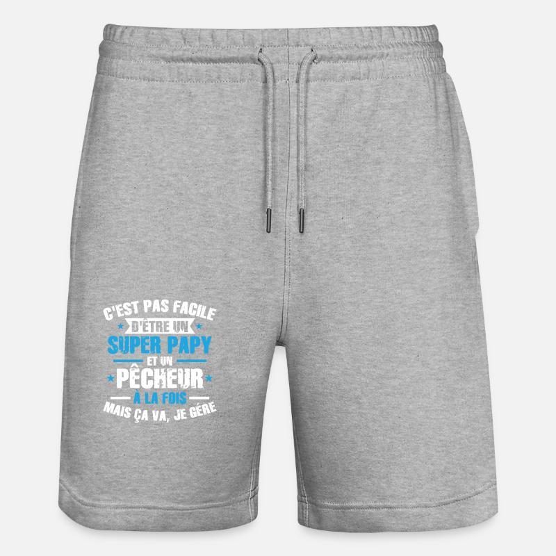 Super Papy et Pêcheur - Short de jogging bio TRAINER Stanley/Stella unisexe - gris chiné