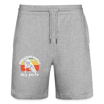Wenn das Eis mich ruft, muss ich Hockey verlassen - Stanley/Stella Unisex Bio Joggingshorts Trainer  - Grau meliert - Vorne - Nik (191cm) & Marisol (170cm)
