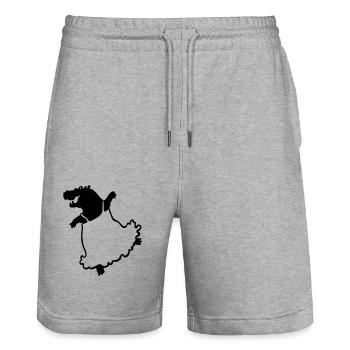 dancing hippo in dress - Stanley/Stella Trainer Unisex Organic Jogging Shorts - heather grey - Front - Nik (191cm) & Marisol (170cm)