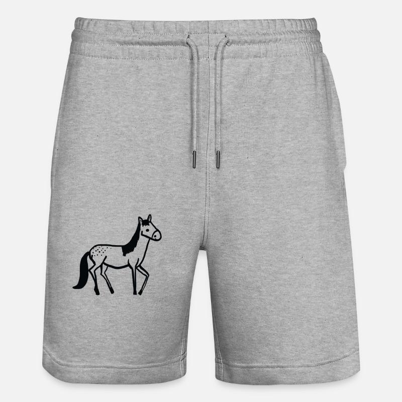 Helga le cheval - Short de jogging bio TRAINER Stanley/Stella unisexe - gris chiné