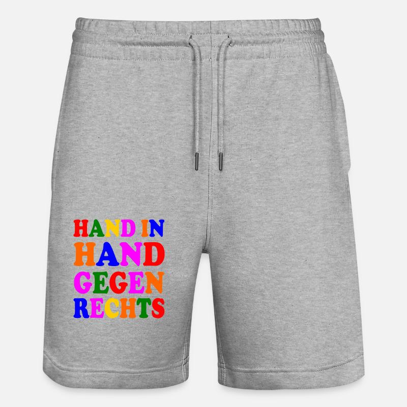 Gegen rechts - Stanley/Stella Unisex Bio Joggingshorts Trainer  - Grau meliert