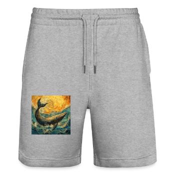 Wal Fisch Van Gogh - Stanley/Stella Unisex Bio Joggingshorts Trainer  - Grau meliert - Vorne - Nik (191cm) & Marisol (170cm)