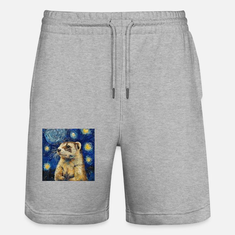 furet, Van Gogh, cadeau - Short de jogging bio TRAINER Stanley/Stella unisexe - gris chiné