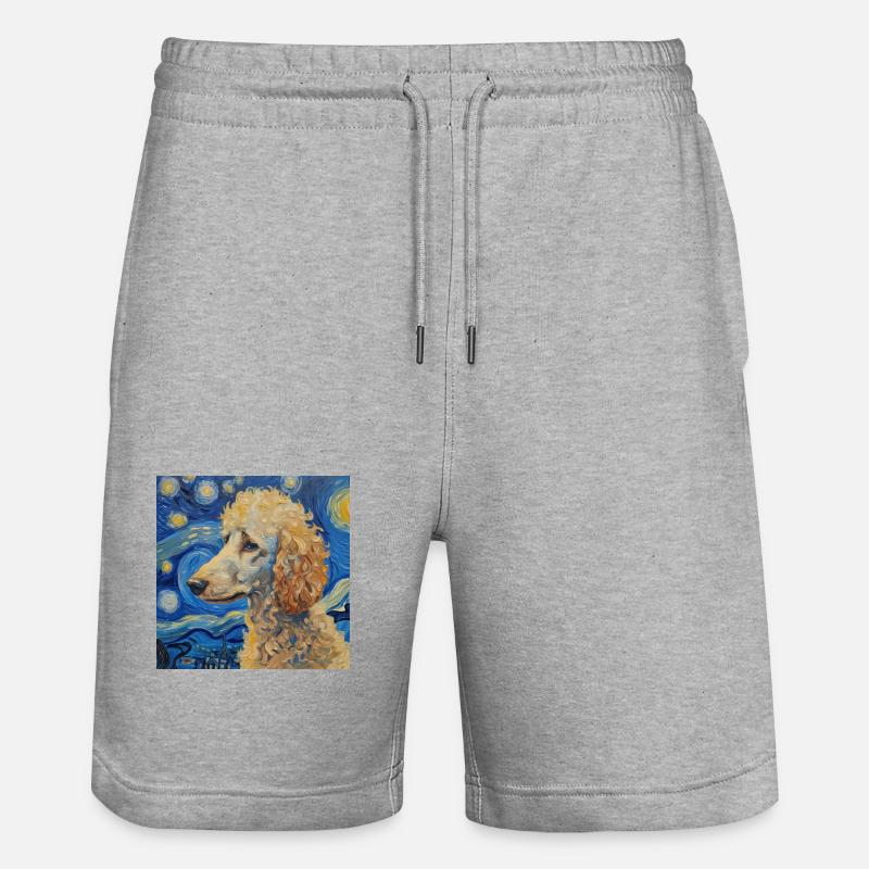 Caniche Van Gogh cadeau - Short de jogging bio TRAINER Stanley/Stella unisexe - gris chiné