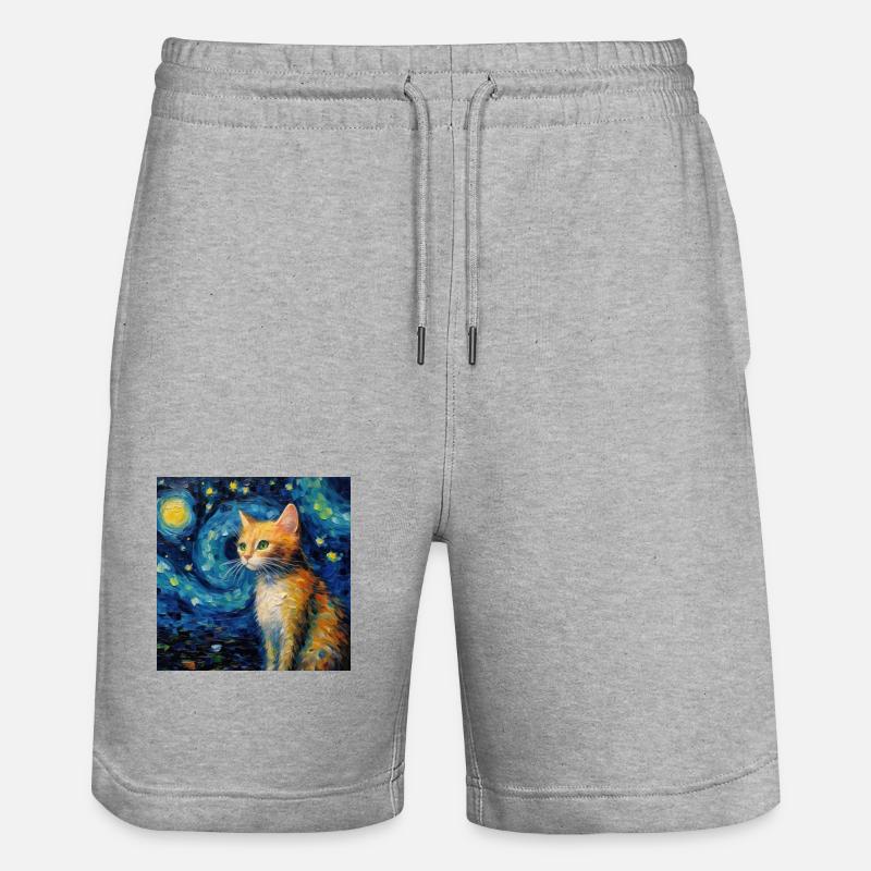Chat, Motif De Chat - Short de jogging bio TRAINER Stanley/Stella unisexe - gris chiné