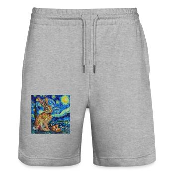 easter bunny, easter, bunny, happy easter, easter eggs - Stanley/Stella Trainer Unisex Organic Jogging Shorts - heather grey - Front - Nik (191cm) & Marisol (170cm)